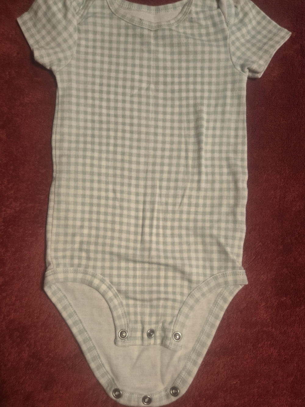 Carter's Mint Gingham Short Sleeve Onesie